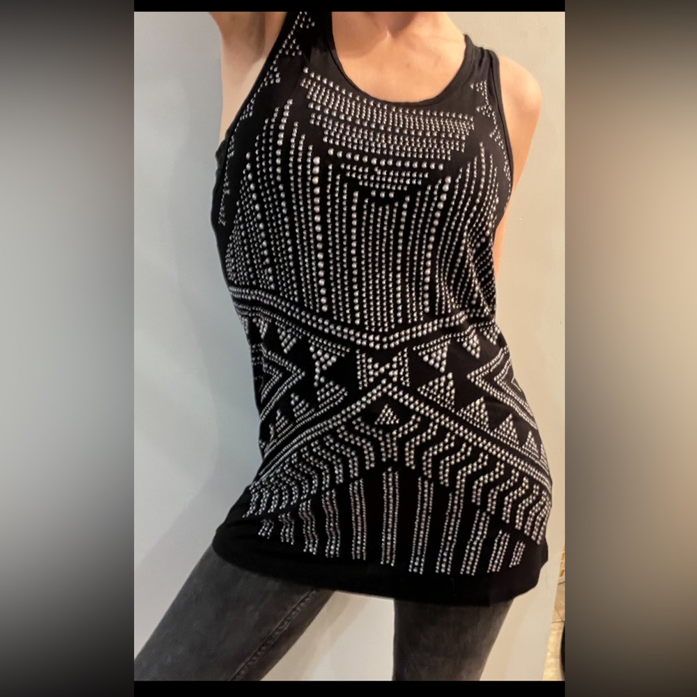 Dynamite black studded tank top XS